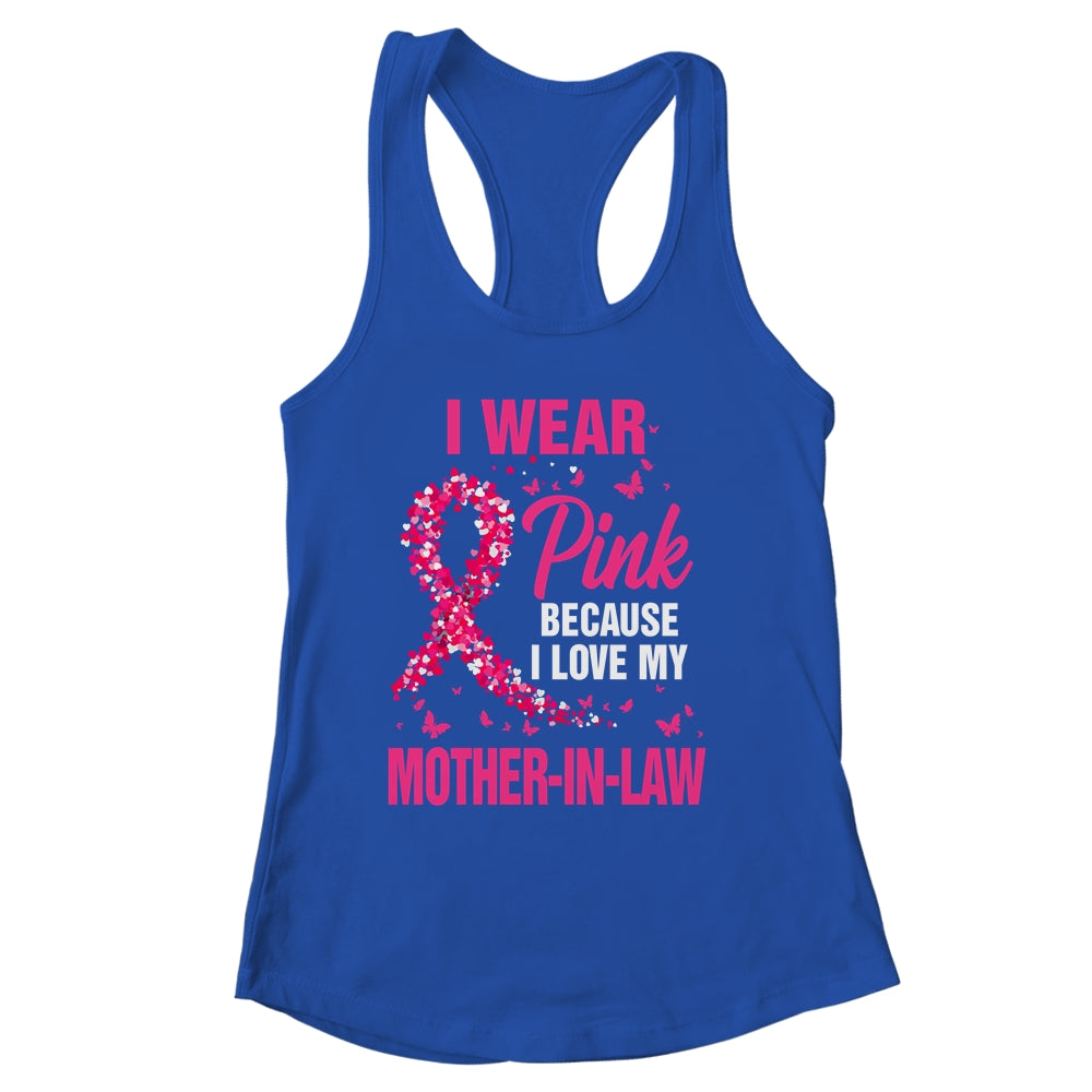 I Wear Pink For My Mother-In-Law Breast Cancer Awareness Butterfly Shirt & Tank Top | siriusteestore