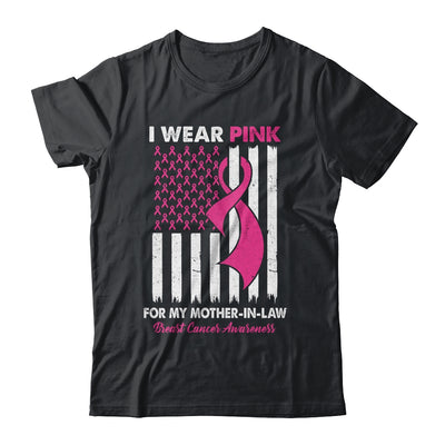 I Wear Pink For My Mother In Law Breast Cancer US Flag Shirt & Tank Top | siriusteestore