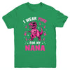 I Wear Pink For My Nana T-Rex Dinosaur Breast Cancer Awareness Youth Shirt | siriusteestore