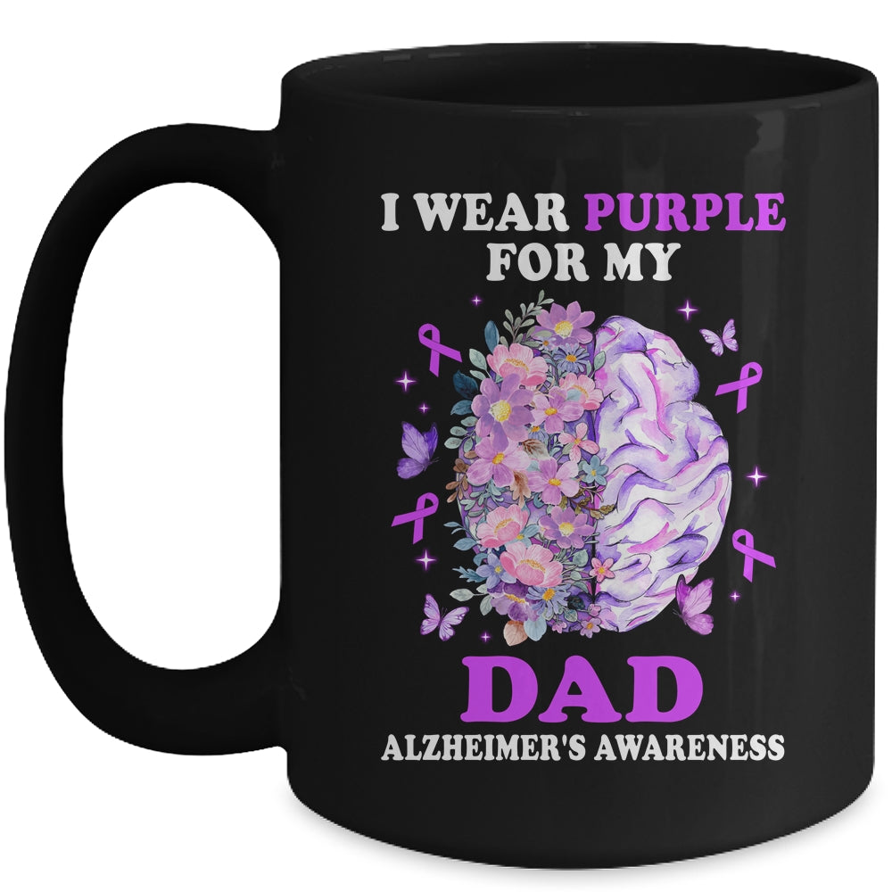 I Wear Purple For My Dad Alzheimer's Awareness Brain Mug | siriusteestore