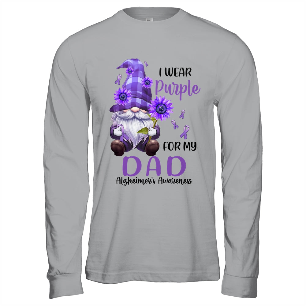 I Wear Purple For My Dad Gnome Alzheimer's Awareness Shirt & Hoodie | siriusteestore