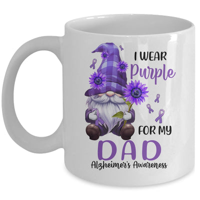 I Wear Purple For My Dad Gnome Alzheimer's Awareness Mug | siriusteestore