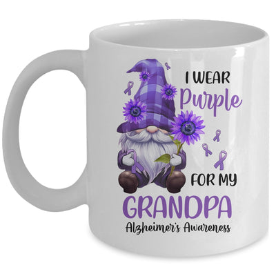 I Wear Purple For My Grandpa Gnome Alzheimer's Awareness Mug | siriusteestore