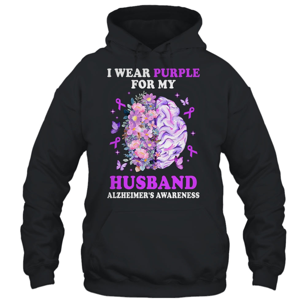 I Wear Purple For My Husband Alzheimer's Awareness Brain Shirt & Hoodie | siriusteestore