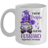I Wear Purple For My Husband Gnome Alzheimer's Awareness Mug | siriusteestore