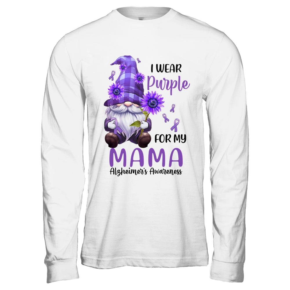 I Wear Purple For My Mama Gnome Alzheimer's Awareness Shirt & Hoodie | siriusteestore
