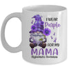 I Wear Purple For My Mama Gnome Alzheimer's Awareness Mug | siriusteestore
