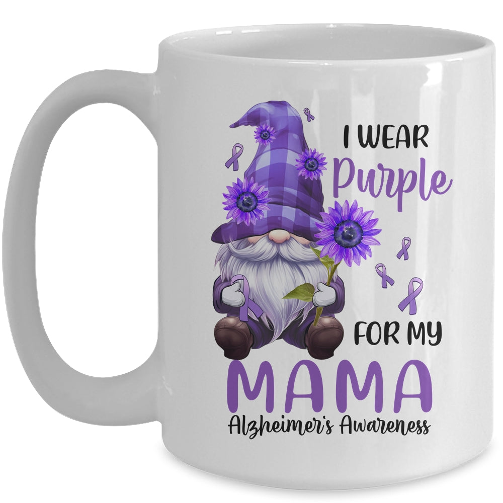I Wear Purple For My Mama Gnome Alzheimer's Awareness Mug | siriusteestore