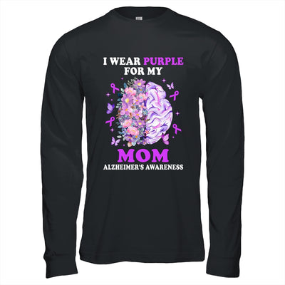I Wear Purple For My Mom Alzheimer's Awareness Brain Shirt & Hoodie | siriusteestore