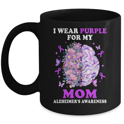 I Wear Purple For My Mom Alzheimer's Awareness Brain Mug | siriusteestore