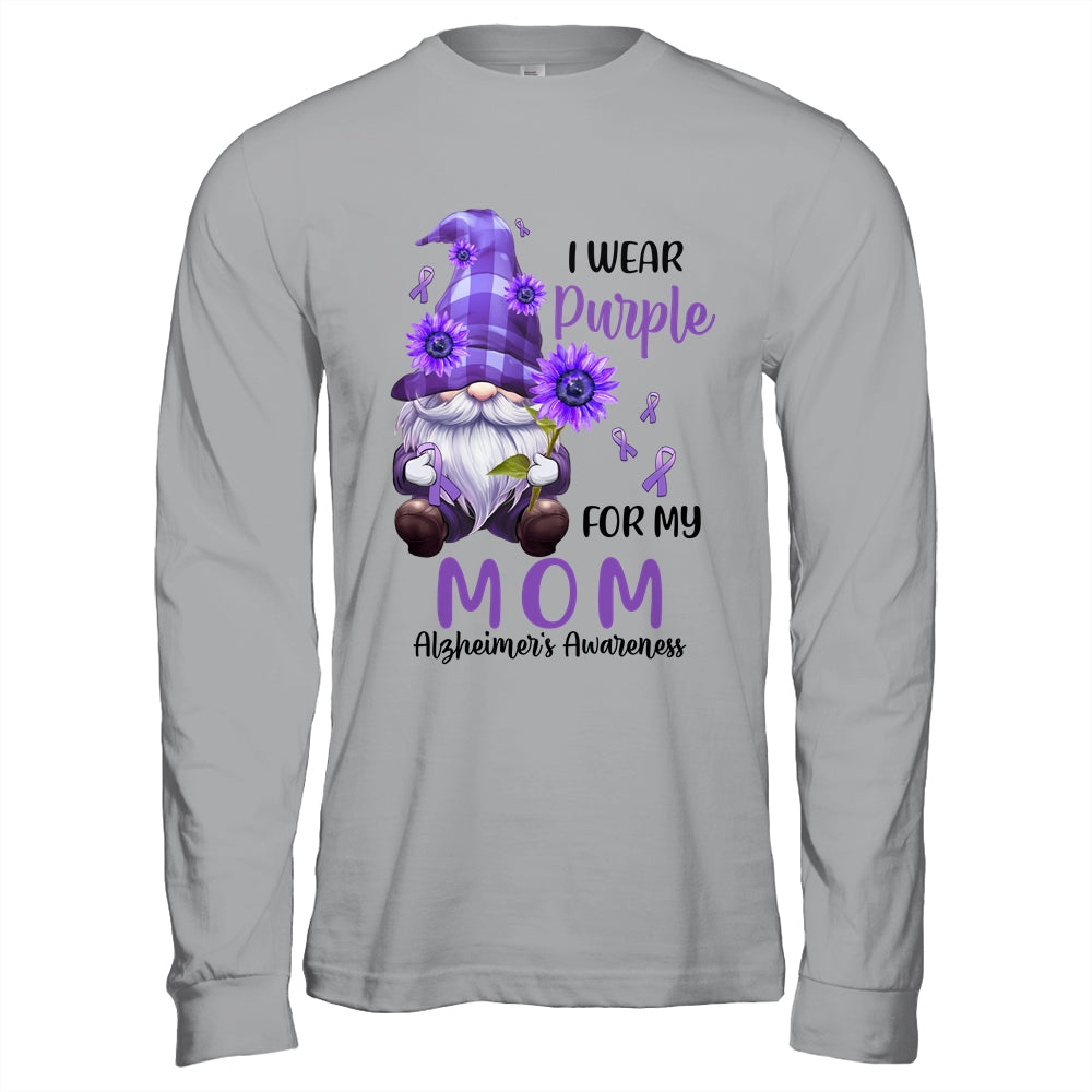 I Wear Purple For My Mom Gnome Alzheimer's Awareness Shirt & Hoodie | siriusteestore
