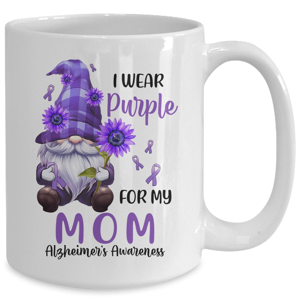 I Wear Purple For My Mom Gnome Alzheimer's Awareness Mug | siriusteestore