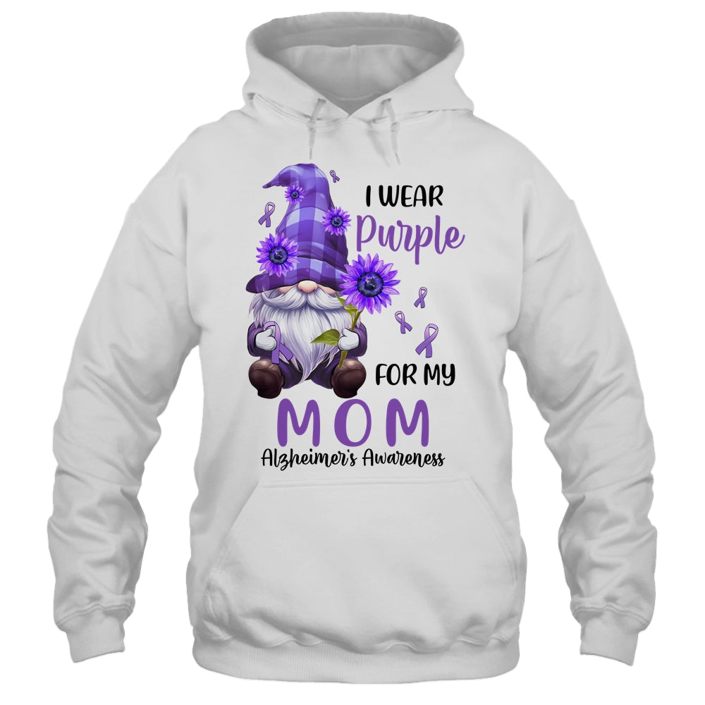 I Wear Purple For My Mom Gnome Alzheimer's Awareness Shirt & Hoodie | siriusteestore