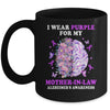 I Wear Purple For My Mother-In-Law Alzheimer's Awareness Brain Mug | siriusteestore