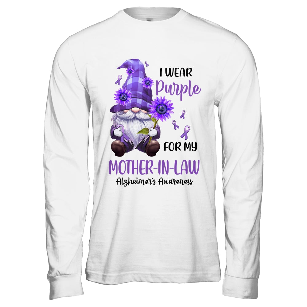I Wear Purple For My Mother-In-Law Gnome Alzheimer's Awareness Shirt & Hoodie | siriusteestore