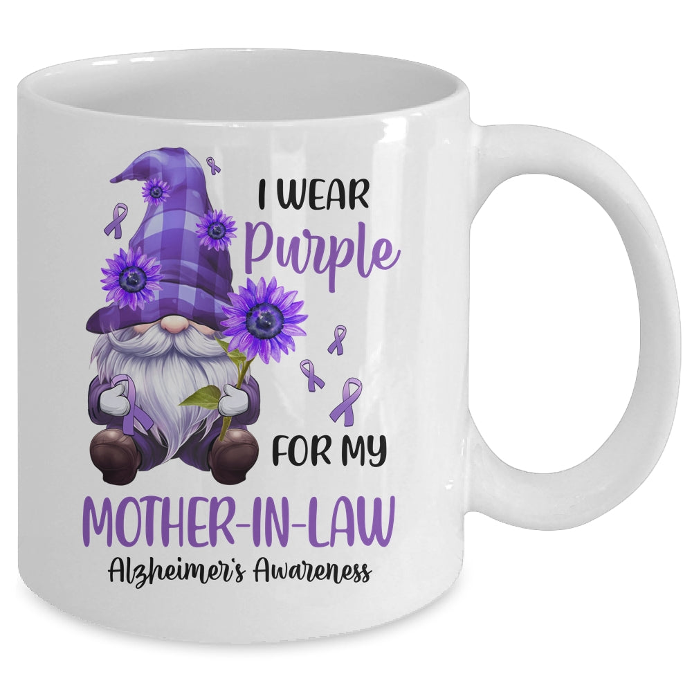 I Wear Purple For My Mother-In-Law Gnome Alzheimer's Awareness Mug | siriusteestore