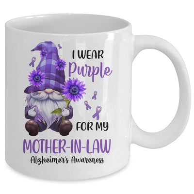 I Wear Purple For My Mother-In-Law Gnome Alzheimer's Awareness Mug | siriusteestore