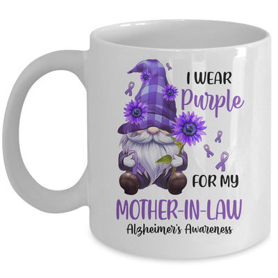 I Wear Purple For My Mother-In-Law Gnome Alzheimer's Awareness Mug | siriusteestore