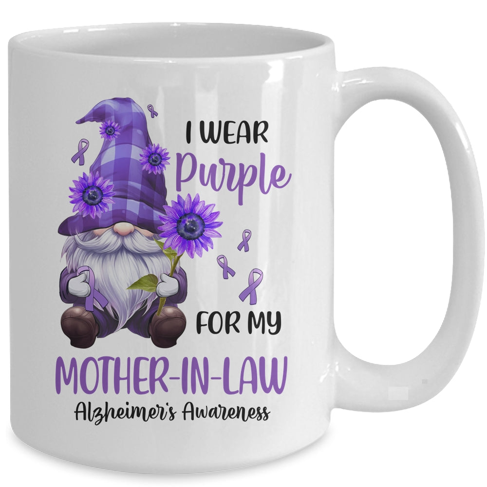 I Wear Purple For My Mother-In-Law Gnome Alzheimer's Awareness Mug | siriusteestore