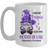 I Wear Purple For My Mother-In-Law Gnome Alzheimer's Awareness Mug | siriusteestore