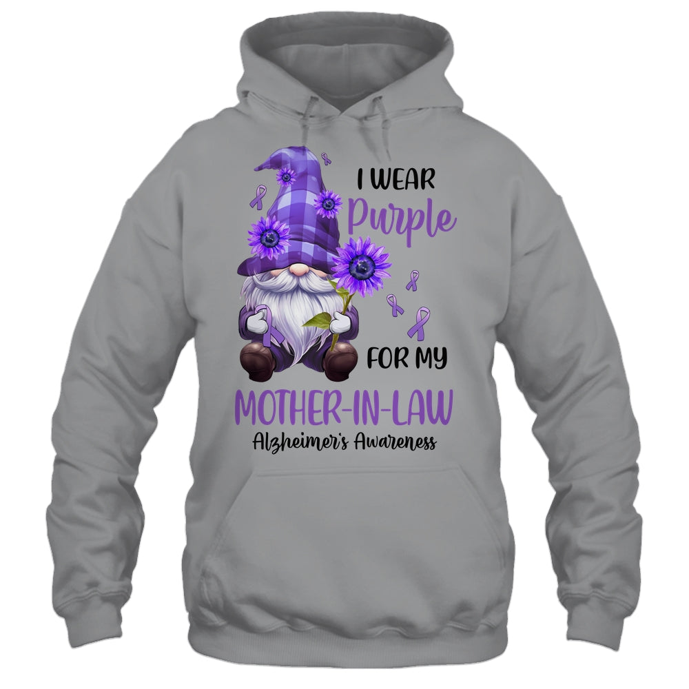 I Wear Purple For My Mother-In-Law Gnome Alzheimer's Awareness Shirt & Hoodie | siriusteestore