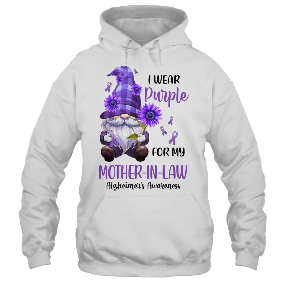 I Wear Purple For My Mother-In-Law Gnome Alzheimer's Awareness Shirt & Hoodie | siriusteestore