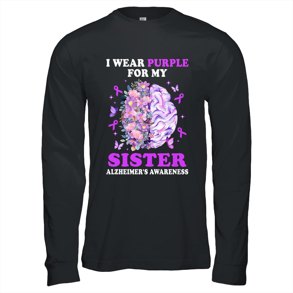 I Wear Purple For My Sister Alzheimer's Awareness Brain Shirt & Hoodie | siriusteestore