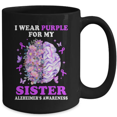 I Wear Purple For My Sister Alzheimer's Awareness Brain Mug | siriusteestore