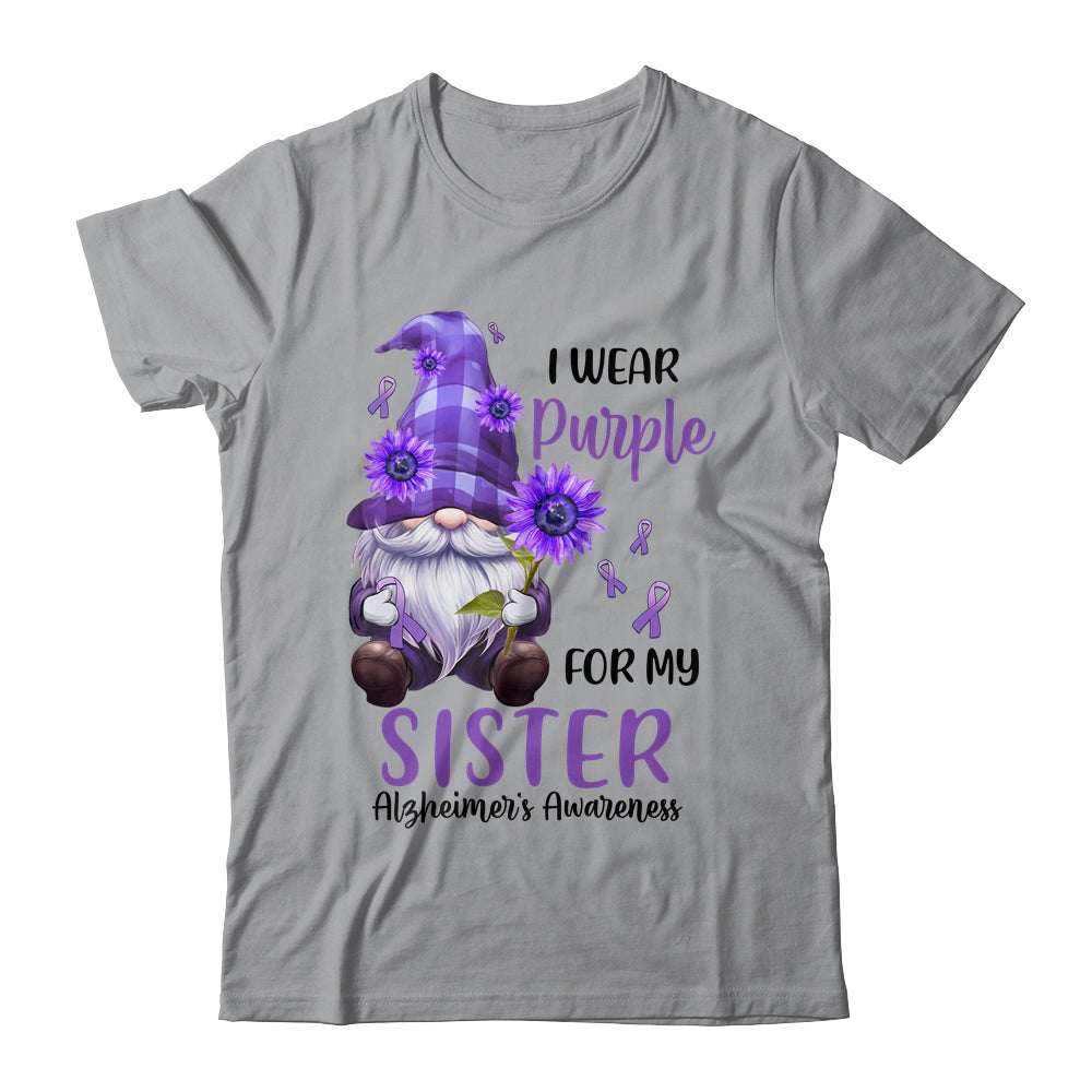 I Wear Purple For My Sister Gnome Alzheimer's Awareness Shirt & Hoodie | siriusteestore
