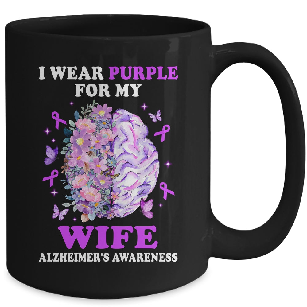 I Wear Purple For My Wife Alzheimer's Awareness Brain Mug | siriusteestore