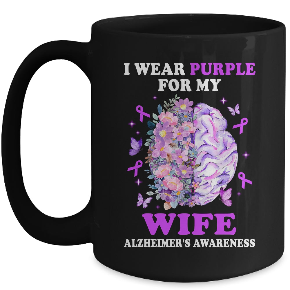 I Wear Purple For My Wife Alzheimer's Awareness Brain Mug | siriusteestore