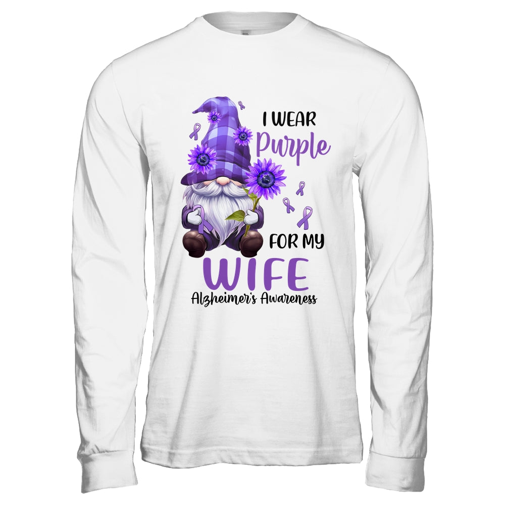 I Wear Purple For My Wife Gnome Alzheimer's Awareness Shirt & Hoodie | siriusteestore