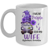 I Wear Purple For My Wife Gnome Alzheimer's Awareness Mug | siriusteestore