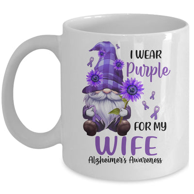 I Wear Purple For My Wife Gnome Alzheimer's Awareness Mug | siriusteestore