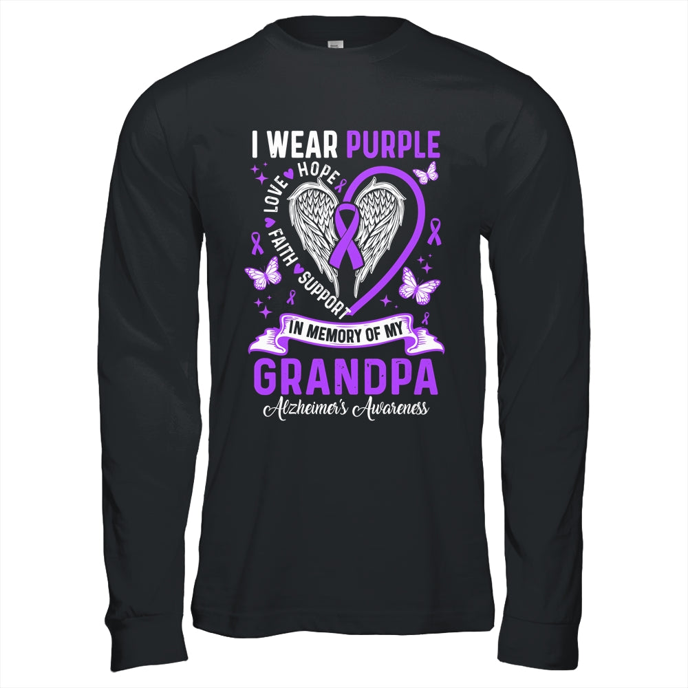 I Wear Purple In Memory Of My Grandpa Alzheimer's Awareness Shirt & Hoodie | siriusteestore