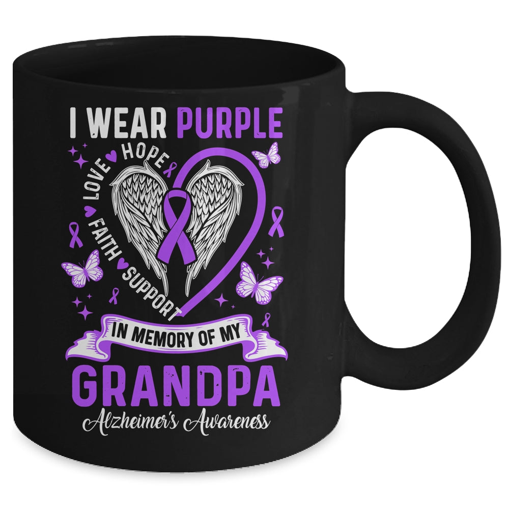 I Wear Purple In Memory Of My Grandpa Alzheimer's Awareness Mug | siriusteestore