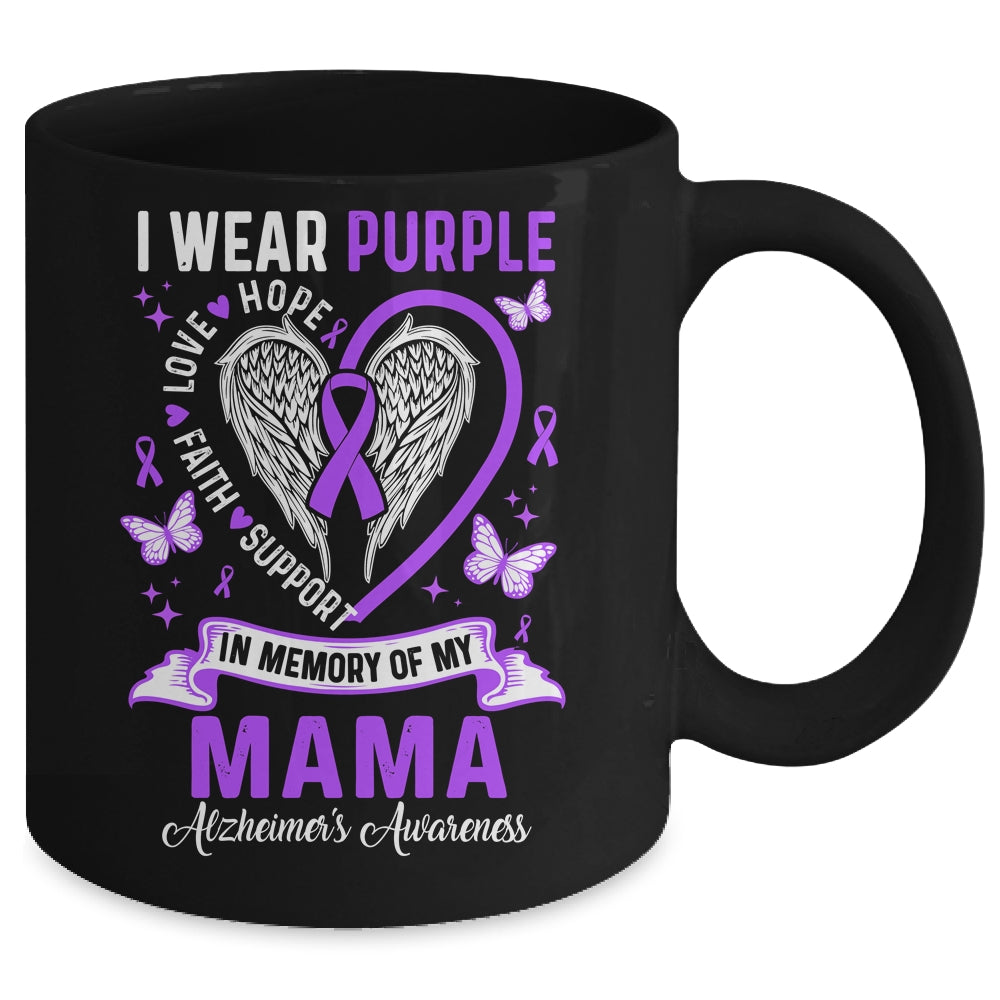 I Wear Purple In Memory Of My Mama Alzheimer's Awareness Mug | siriusteestore
