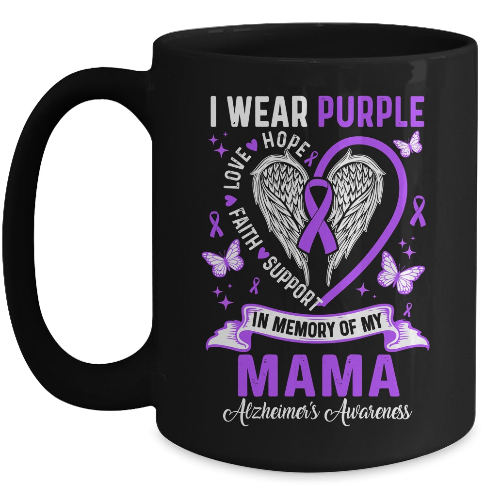 I Wear Purple In Memory Of My Mama Alzheimer's Awareness Mug | siriusteestore
