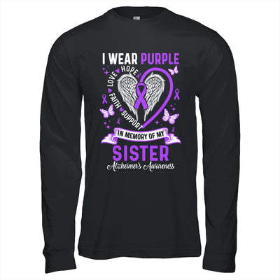 I Wear Purple In Memory Of My Sister Alzheimer's Awareness Shirt & Hoodie | siriusteestore