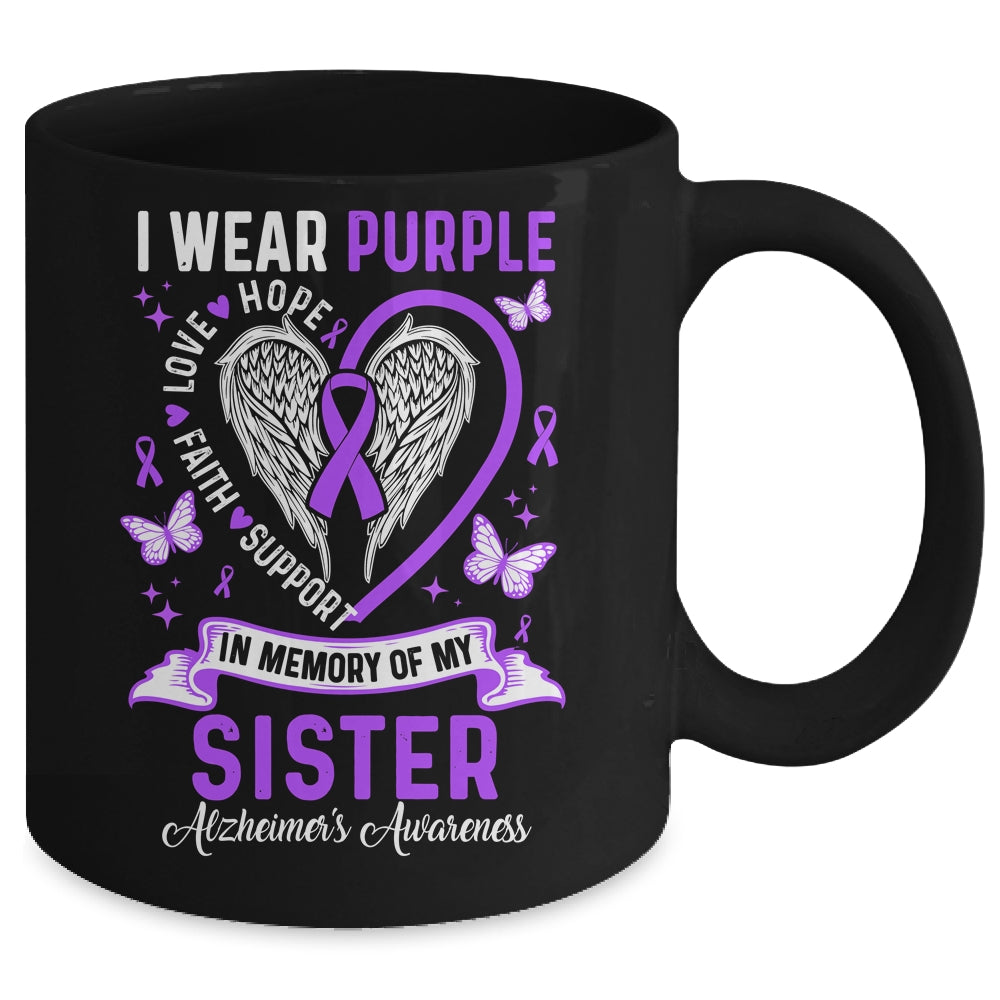 I Wear Purple In Memory Of My Sister Alzheimer's Awareness Mug | siriusteestore