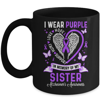 I Wear Purple In Memory Of My Sister Alzheimer's Awareness Mug | siriusteestore
