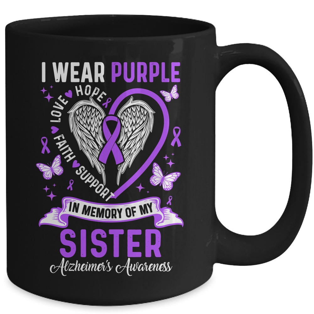 I Wear Purple In Memory Of My Sister Alzheimer's Awareness Mug | siriusteestore