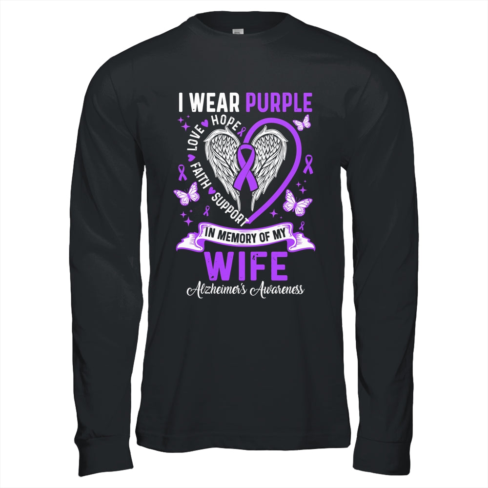I Wear Purple In Memory Of My Wife Alzheimer's Awareness Shirt & Hoodie | siriusteestore