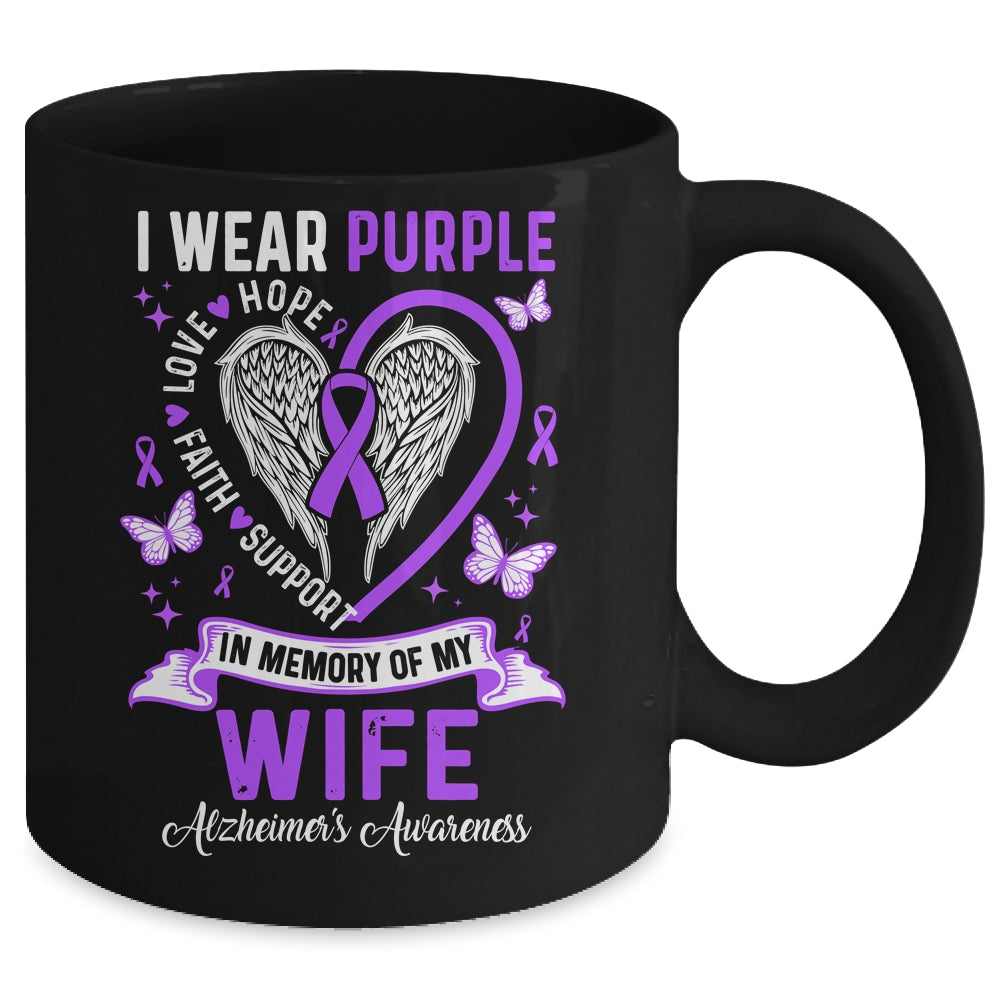 I Wear Purple In Memory Of My Wife Alzheimer's Awareness Mug | siriusteestore