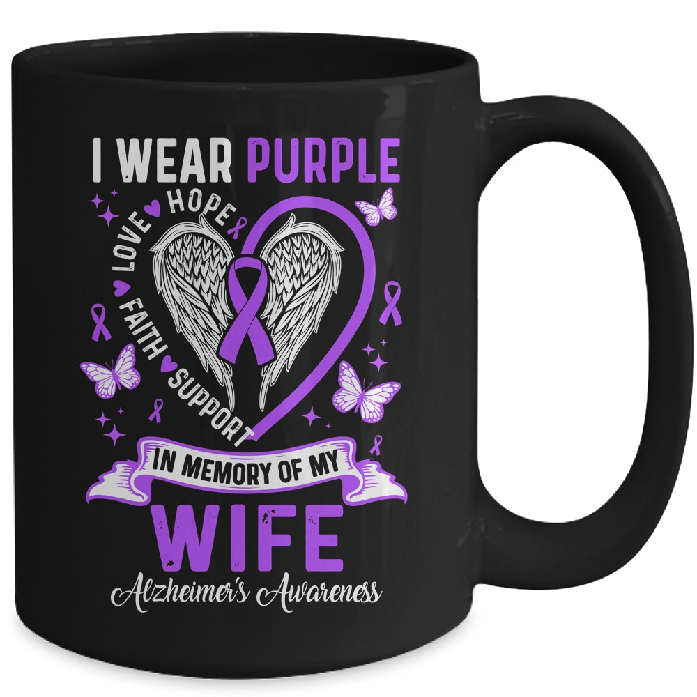 I Wear Purple In Memory Of My Wife Alzheimer's Awareness Mug | siriusteestore