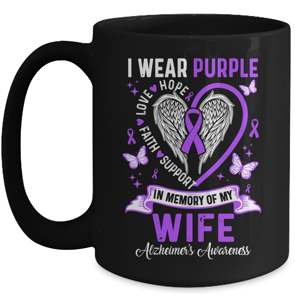 I Wear Purple In Memory Of My Wife Alzheimer's Awareness Mug | siriusteestore