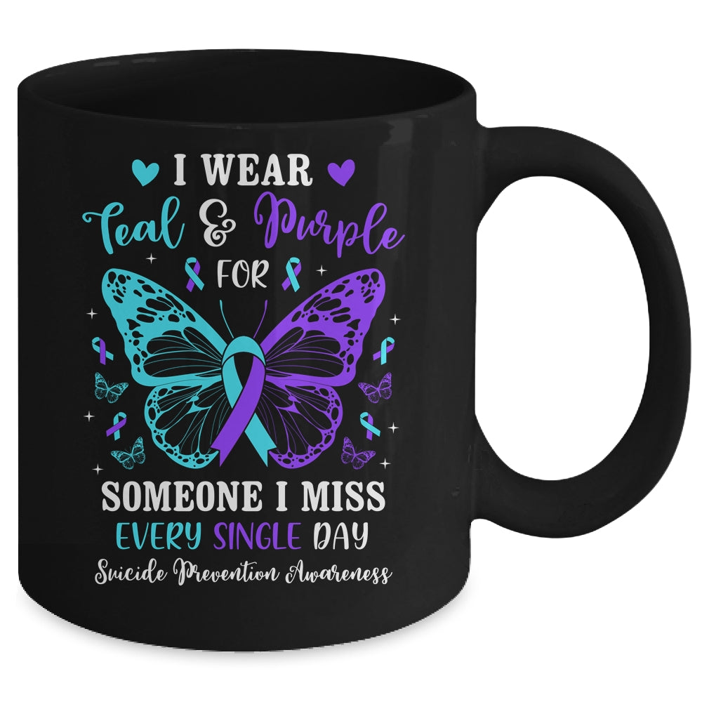 I Wear Teal And Purple Suicide Awareness Butterfly Support Mug | siriusteestore
