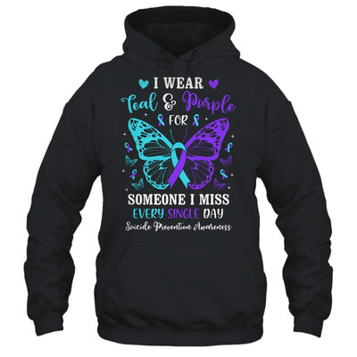 I Wear Teal And Purple Suicide Awareness Butterfly Support Shirt & Hoodie | siriusteestore