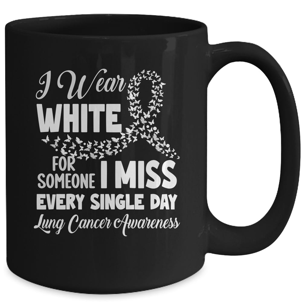 I Wear White Lung Cancer Awareness Support Ribbon Mug | siriusteestore