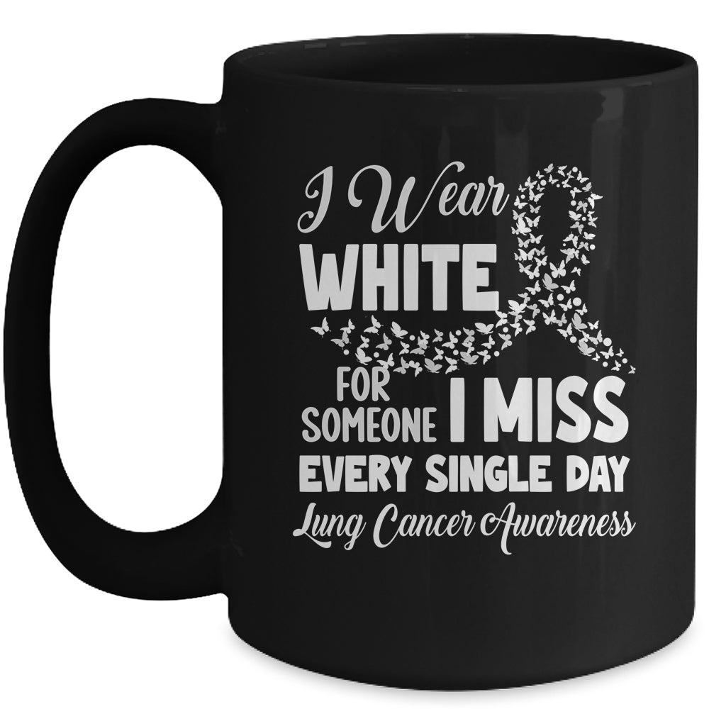 I Wear White Lung Cancer Awareness Support Ribbon Mug | siriusteestore
